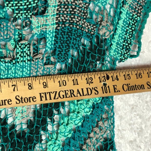 Crochet Women's Knit Green Sweater Size Small - Picture 4 of 7